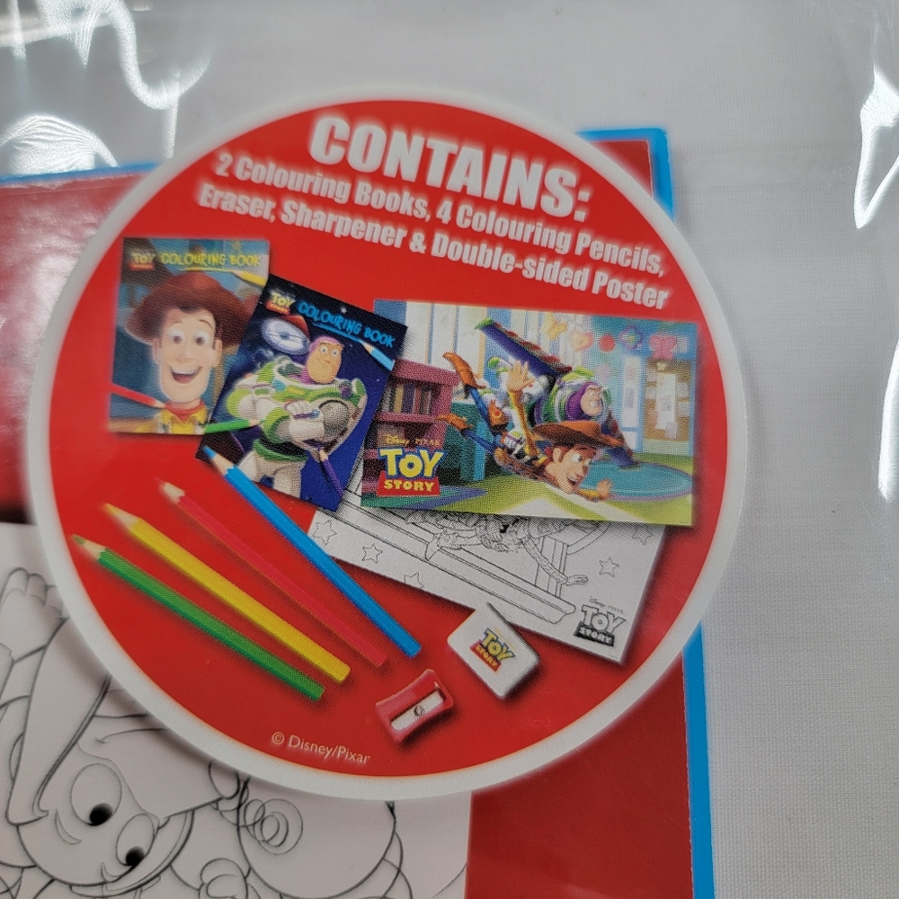Toy Story Disney Pixar Coloring Books 4 Pencils Poster Activity Tin Collectible - Picture 3 of 4